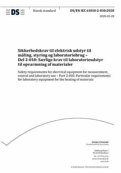 EN IEC 61010-2-010:2020測量、控制和實驗室用電氣設(shè)備的安全要求 第2-010部分：實驗室用材料加熱設(shè)備的特殊要求